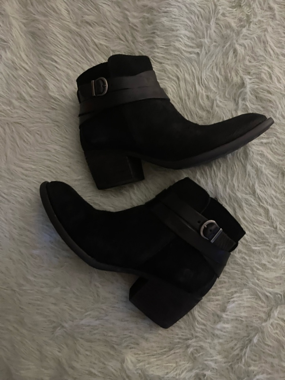 Women’s Black Ankle Boot with Buckle Detail